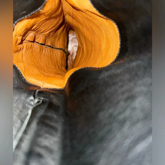 Frye Steffi Back Zip Knee High Gray Leather Boot with Kitten Heel. - Picture 7 of 8